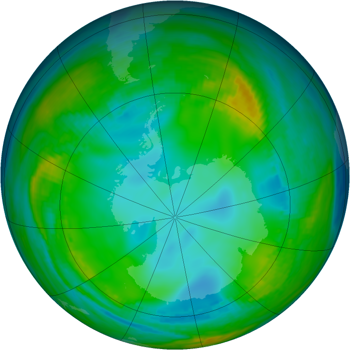 Antarctic ozone map for 27 May 1981